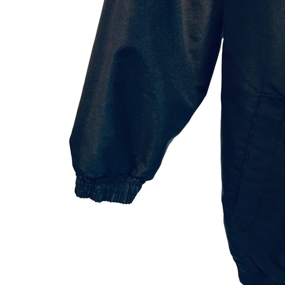 Cold Storage Black Fleece Lined Zip Up Hooded Windbreaker Coat Size 14/16 - Picture 4 of 13